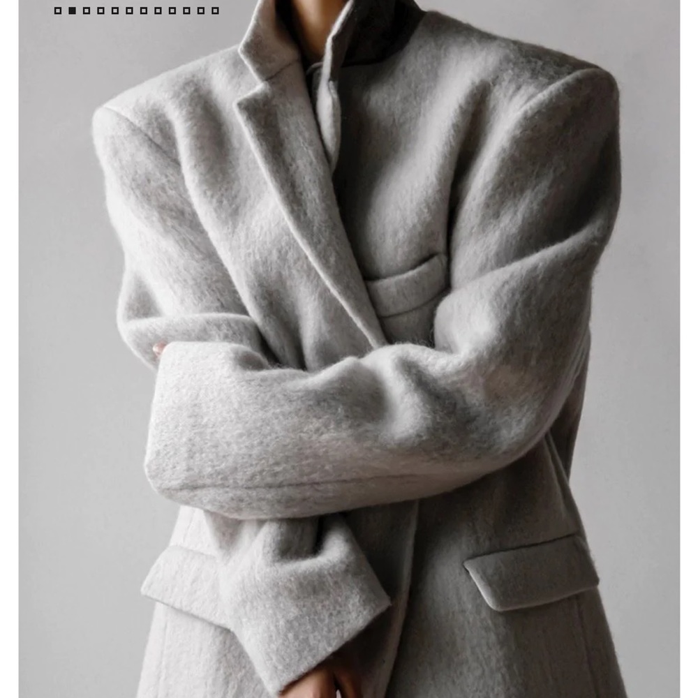 the frankie shop mabel fuzzy blazer one size